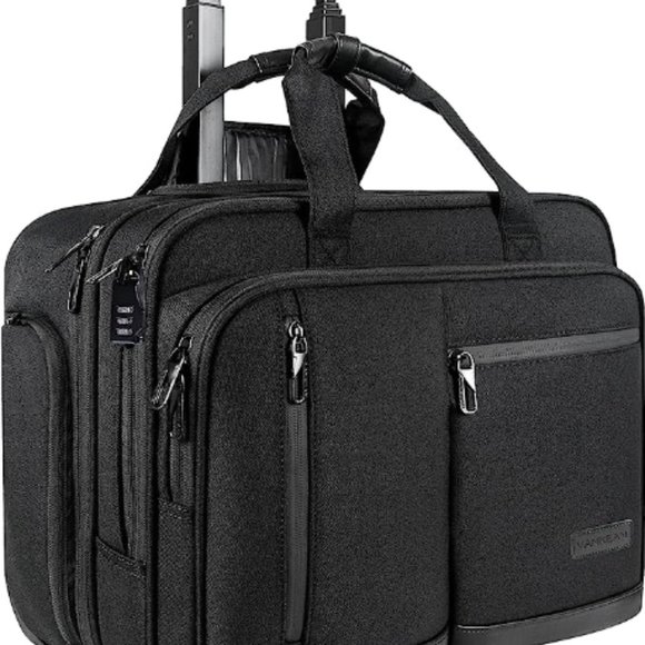 VANKEAN 17.3 Inch Rolling Laptop Bag Women Men with RFID Pockets, Stylish Carry